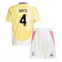 Juventus Federico Gatti #4 Bortedraktsett Barn 2024-25 Kortermet (+ Korte bukser)